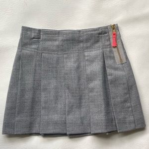 JCrew Girls side zip Flannel Pleated Skirt  sz 7